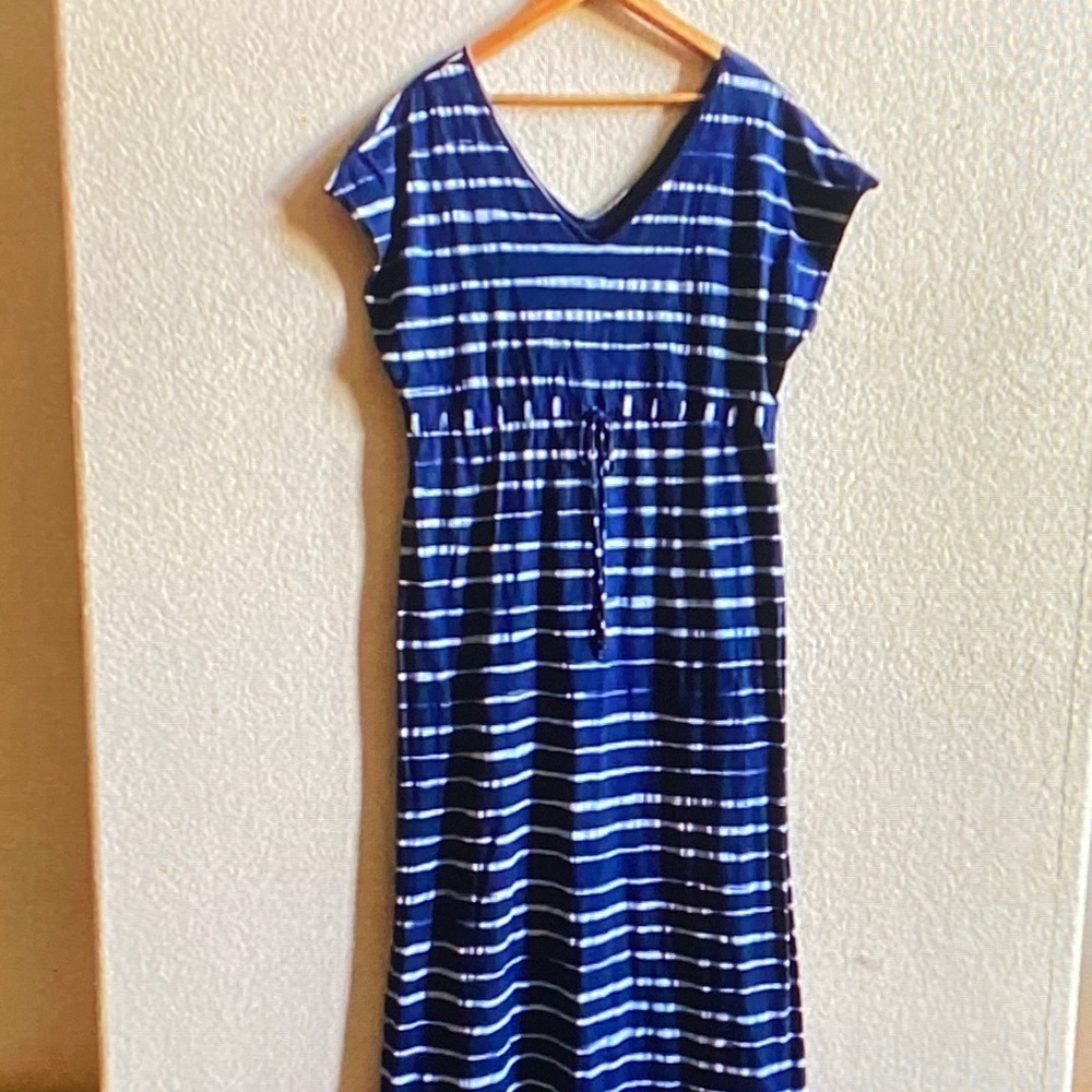 Fresh Produce Blue and White Striped Maxi Dress